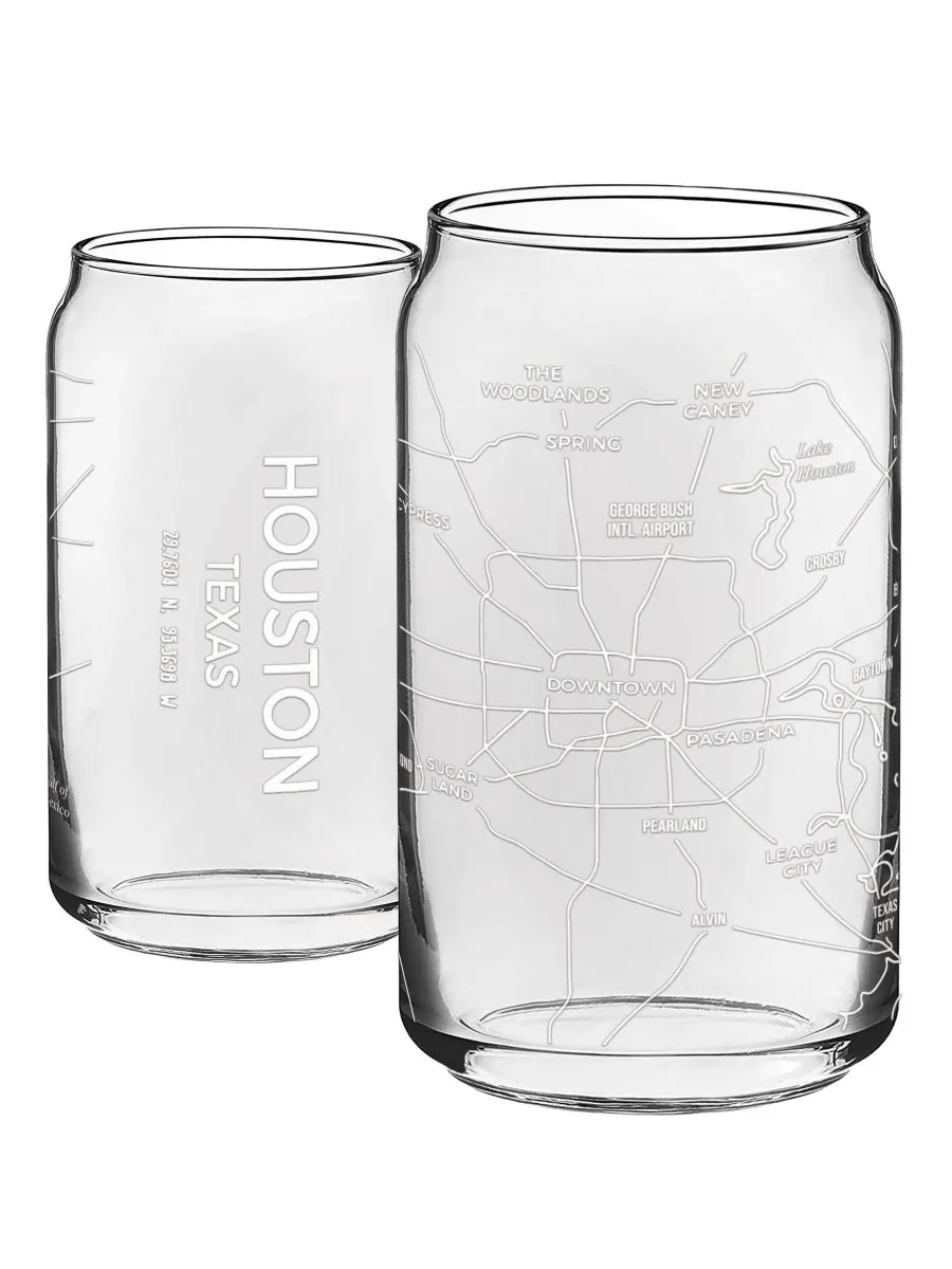 Набор из 2 бокалов стеклянной посуды Can Houston Map Everyday Glassware NARBO