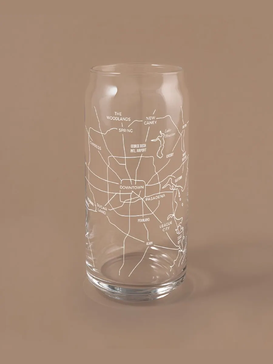 Набор из 2 бокалов стеклянной посуды Can Houston Map Everyday Glassware NARBO — изображение 2 из 3, белый