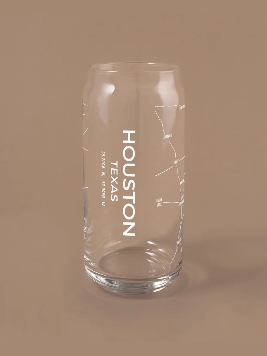Набор из 2 бокалов стеклянной посуды Can Houston Map Everyday Glassware NARBO — изображение 3 из 3, белый