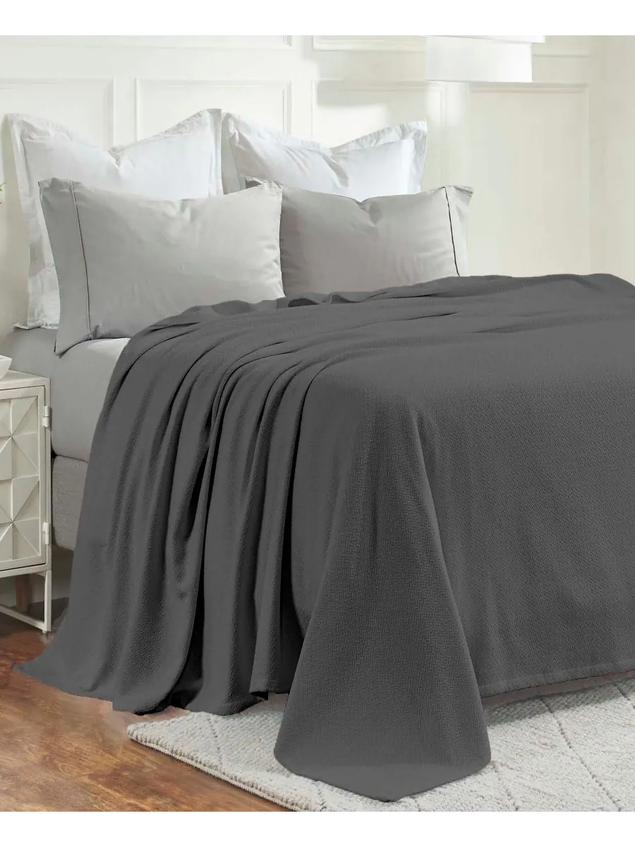 Легкое тканое одеяло Nobel Cotton Jacquard Dobby Weave Textured Chevron, размер King Superior — изображение 6 из 7