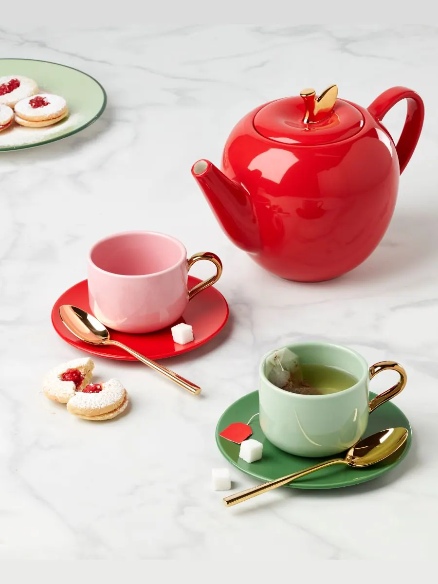 Набор из 8 чашек и блюдец Make it Pop, на 4 персоны Kate spade new york — изображение 4 из 6, желтый