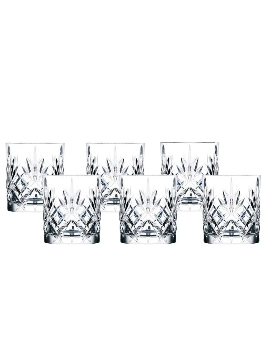 Набор из 6 хрустальных бокалов для виски Melodia Crystal Double Old Fashioned Lorren Home Trends — изображение 3 из 4
