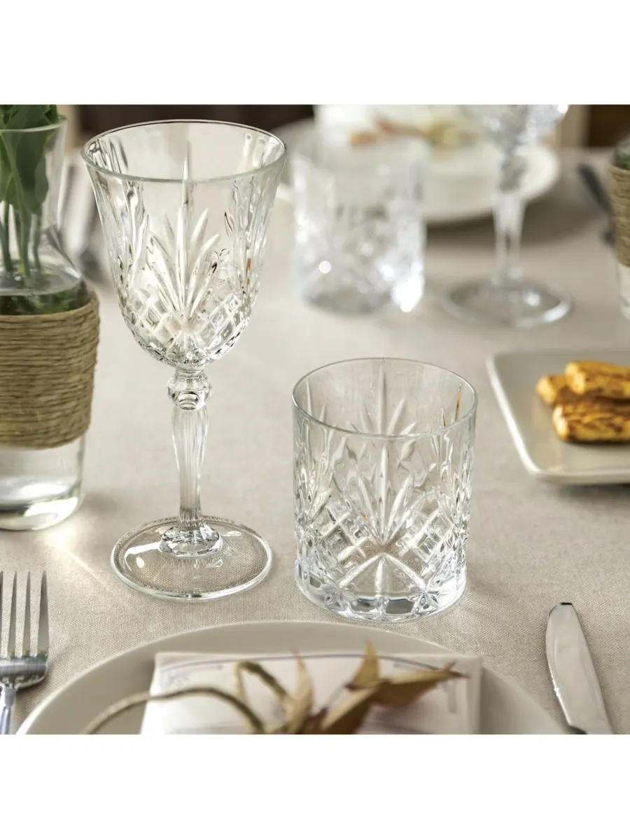 Набор из 6 хрустальных бокалов для виски Melodia Crystal Double Old Fashioned Lorren Home Trends — изображение 4 из 4