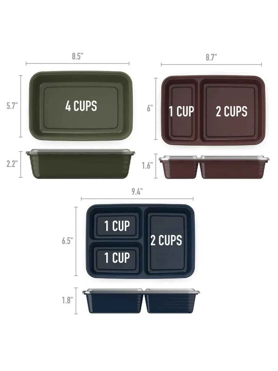 Набор для приготовления еды Prep Meal Prep Kit Gleam Metallic Collection, 60 предметов Bentgo — изображение 4 из 5, мульти