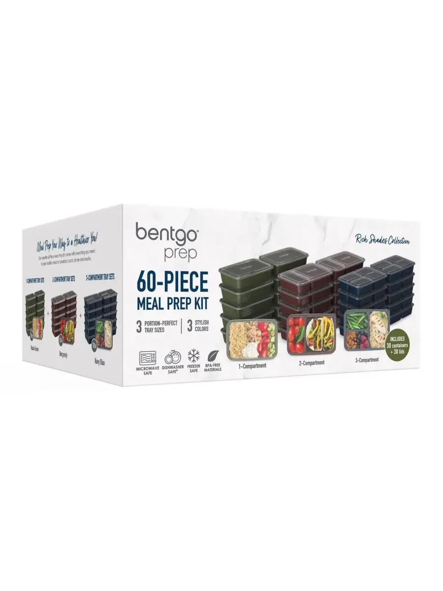 Набор для приготовления еды Prep Meal Prep Kit Gleam Metallic Collection, 60 предметов Bentgo — изображение 5 из 5, мульти