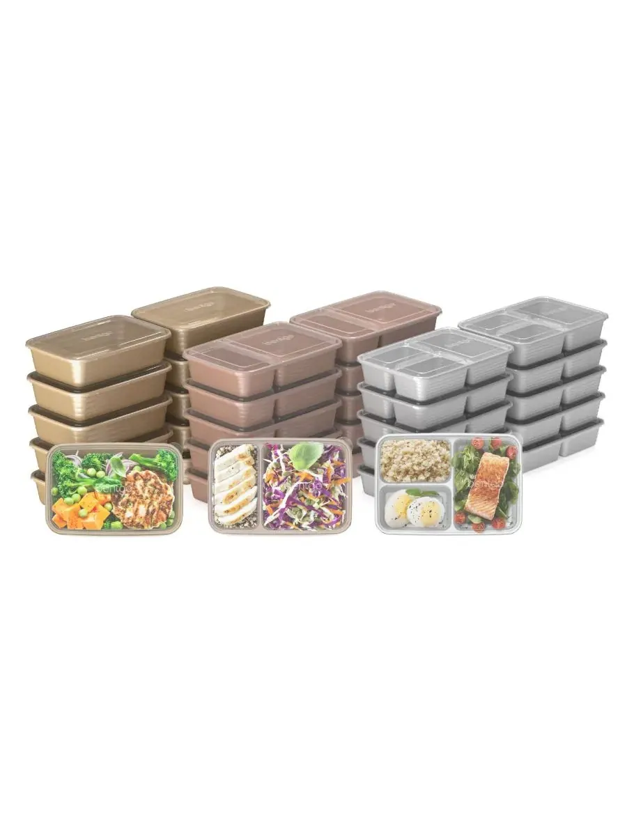 Набор для приготовления еды Prep Meal Prep Kit Gleam Metallic Collection, 60 предметов Bentgo