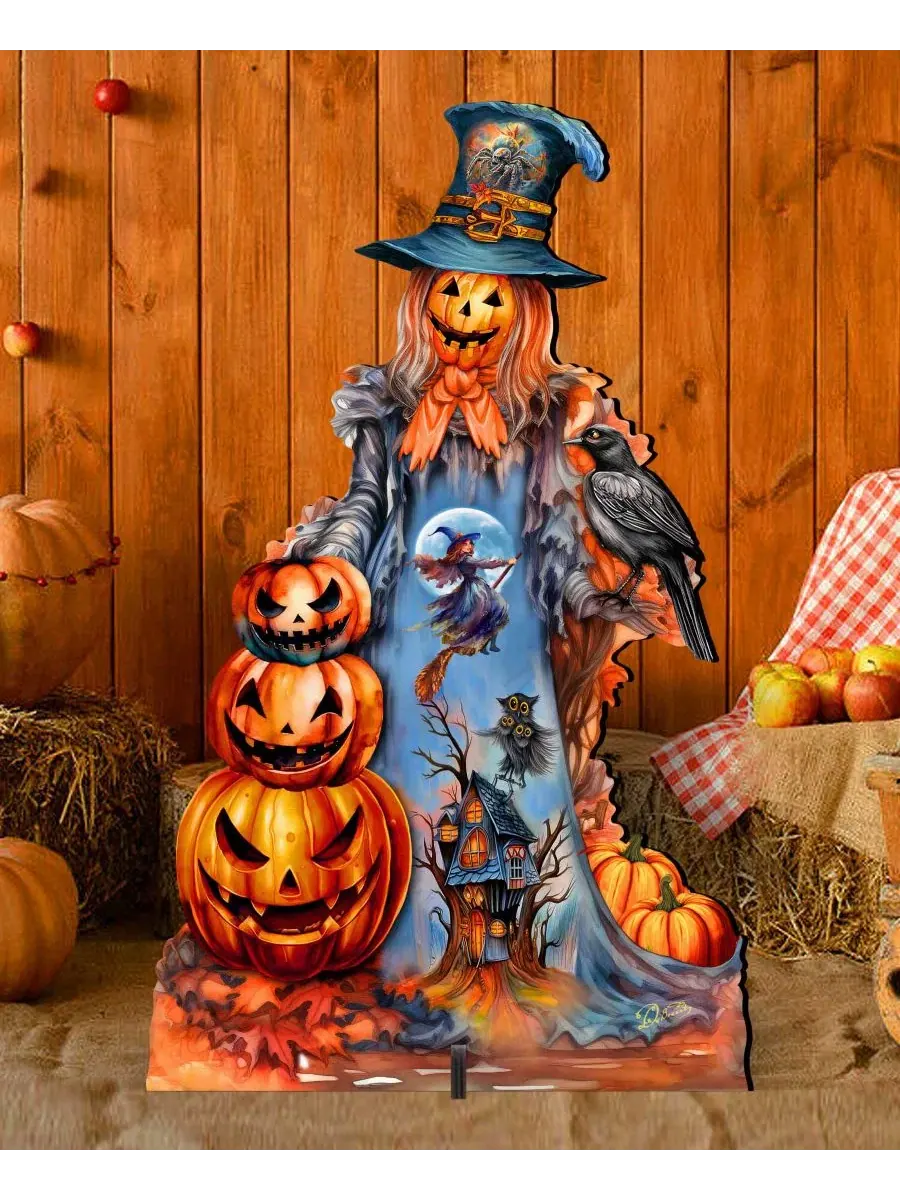 Декоративная фигура из фанеры Pumpkin Scarecrow Designocracy — изображение 6 из 7, мульти