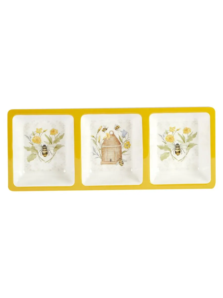 Меламиновый набор посуды Bee Sweet, 3 предмета Certified International — изображение 3 из 4, желтый
