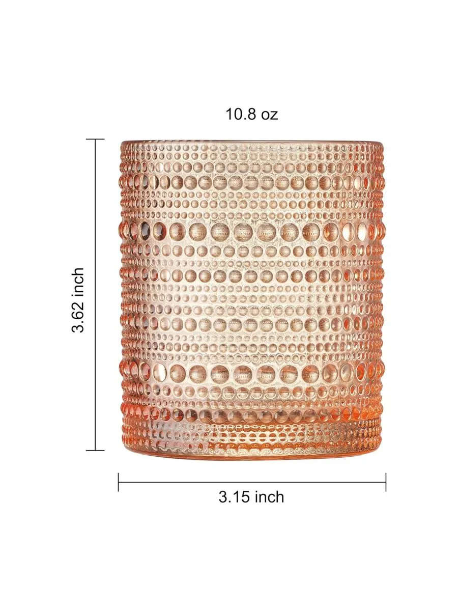 Набор из 6 бокалов для коктейлей Khen Hobnail Beaded Highball Glasses The Wine Savant — изображение 2 из 3, оранжевый