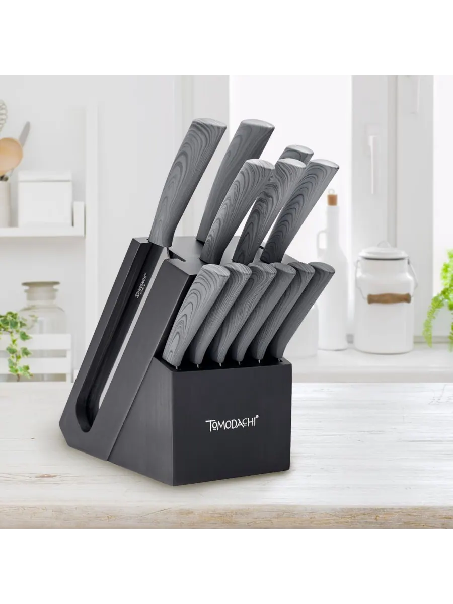 Набор ножей Tomodachi Raintree Ash, 13 предметов, с подставкой Hampton Forge, — изображение 1 из 6, нет цвета