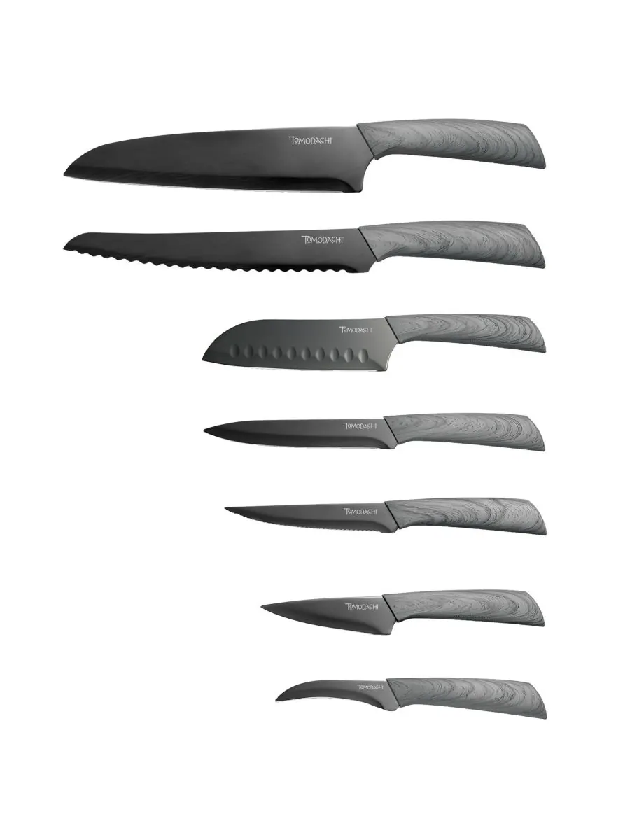 Набор ножей Tomodachi Raintree Ash, 13 предметов, с подставкой Hampton Forge, — изображение 4 из 6, нет цвета