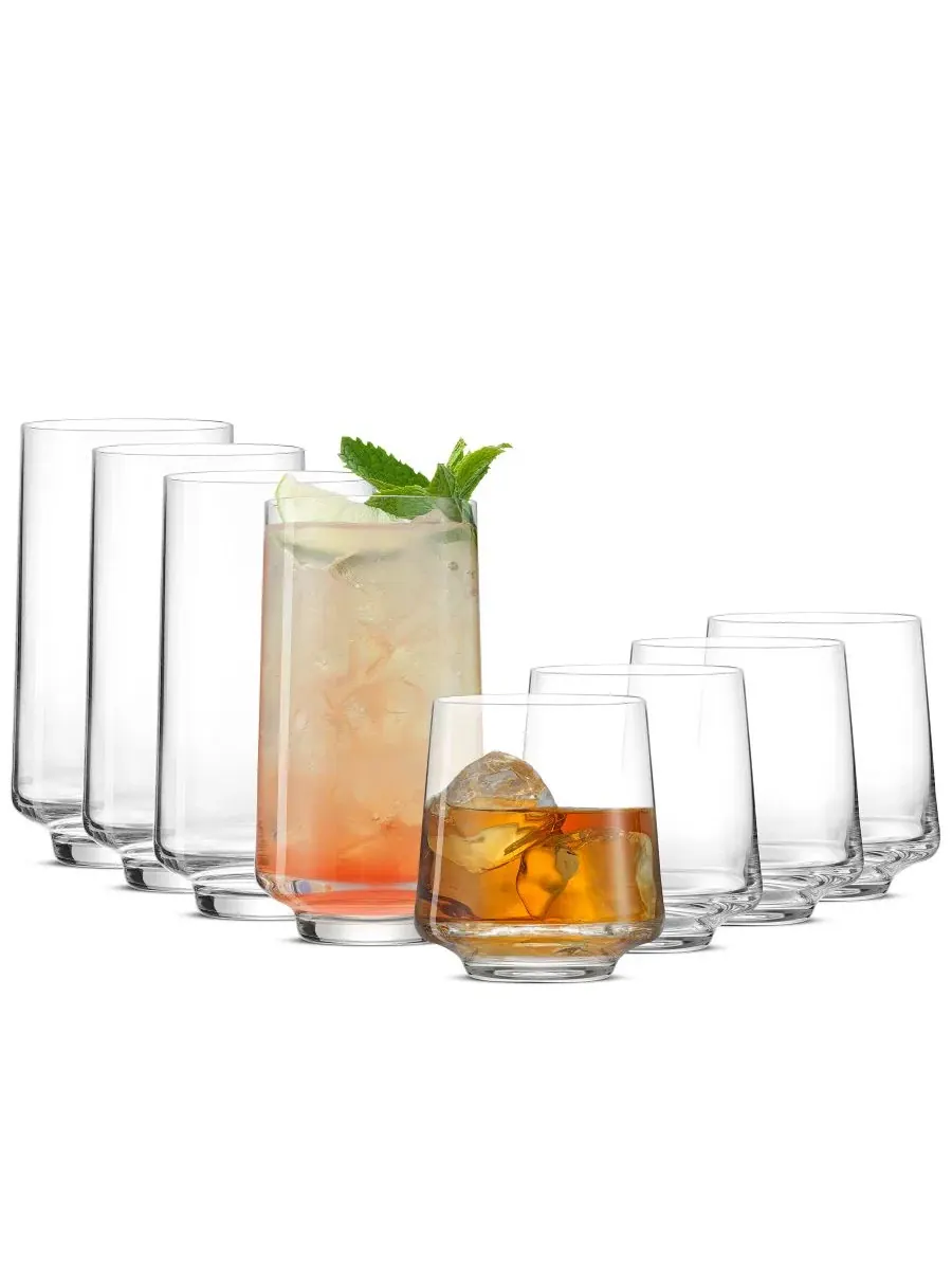 Набор из 8 бокалов для коктейлей Sidney Highball и Double Old-Fashioned Joyjolt