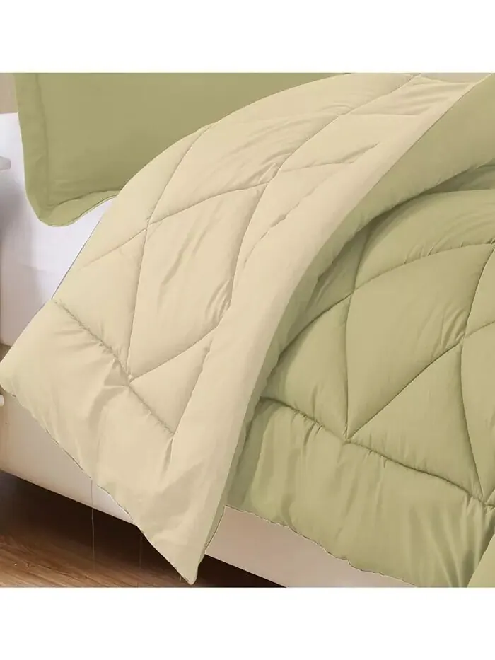 Двусторонняя альтернатива пуху, 2 шт. Комплекты одеял, Twin/Twin XL Elegant Comfort — изображение 2 из 6, зеленый