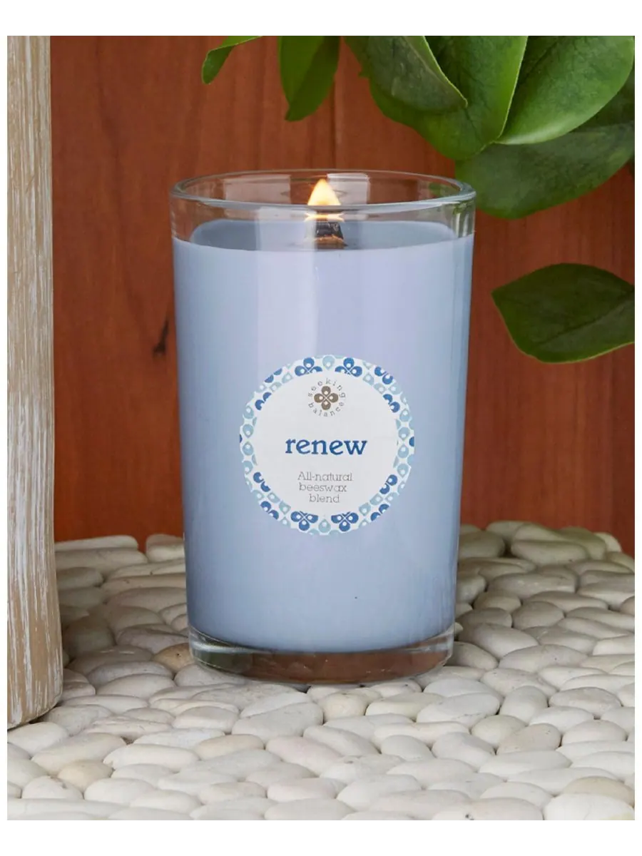 Ароматическая свеча Seeking Balance Renew Seaside Cypress Cedar leaf Spa Jar Candle, 8 унций (237 — изображение 2 из 2, синий