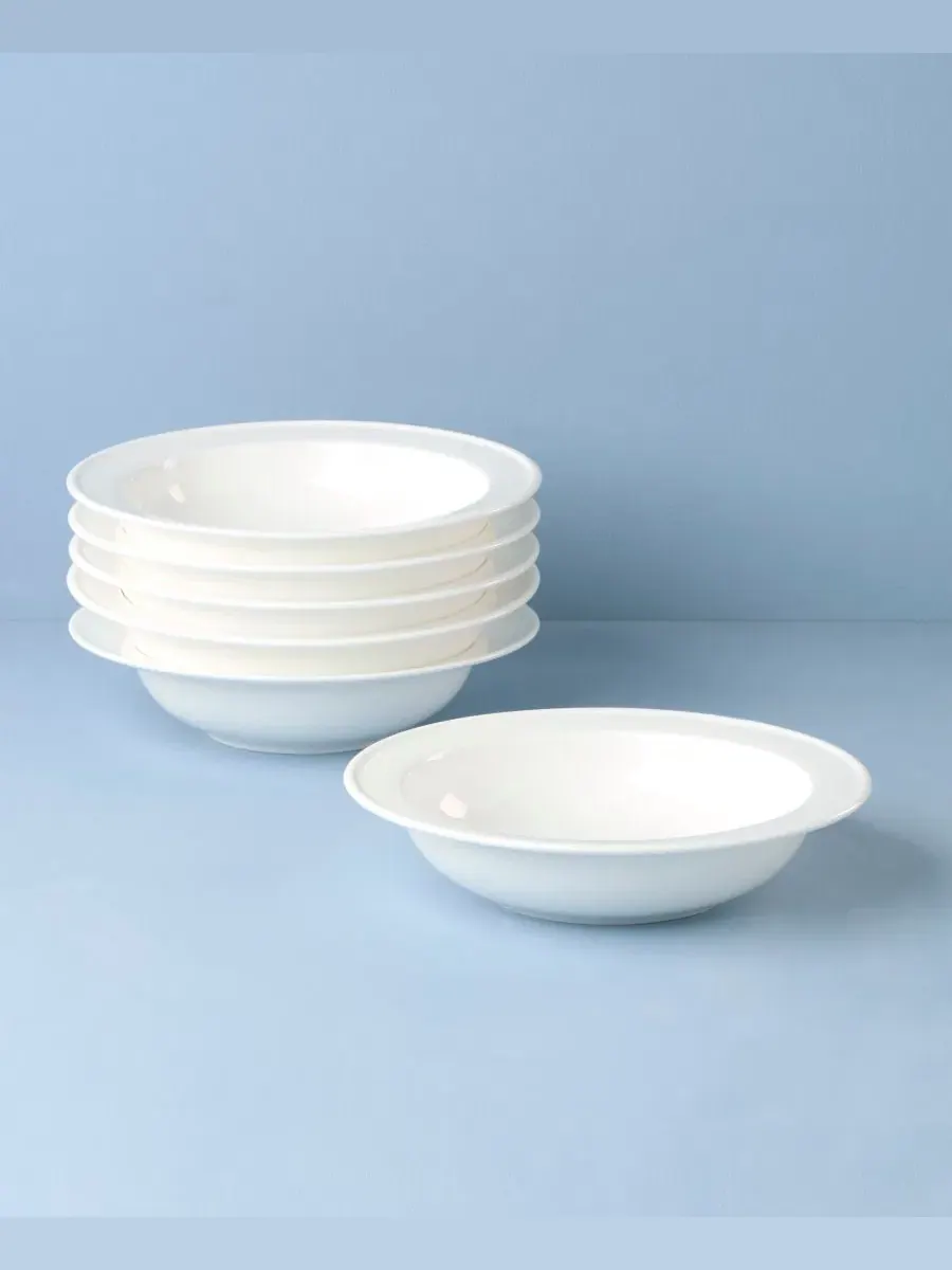 Набор пастельных тарелок для пасты Lenox Studio 1414 Bone China, 6 шт. — изображение 3 из 3, белый