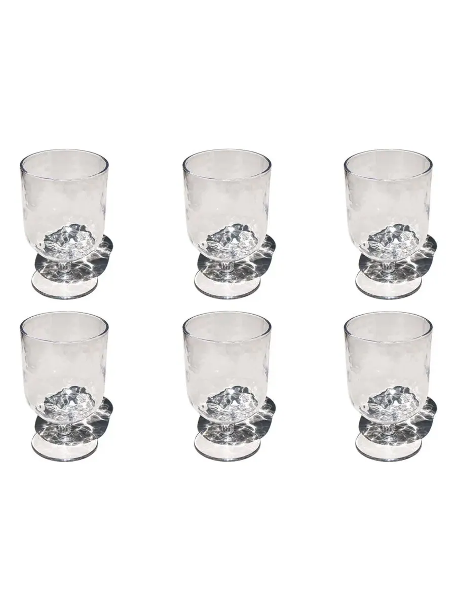 Набор из 6 стаканов для вина Hammered Rustic Acrylic Abode Homewares