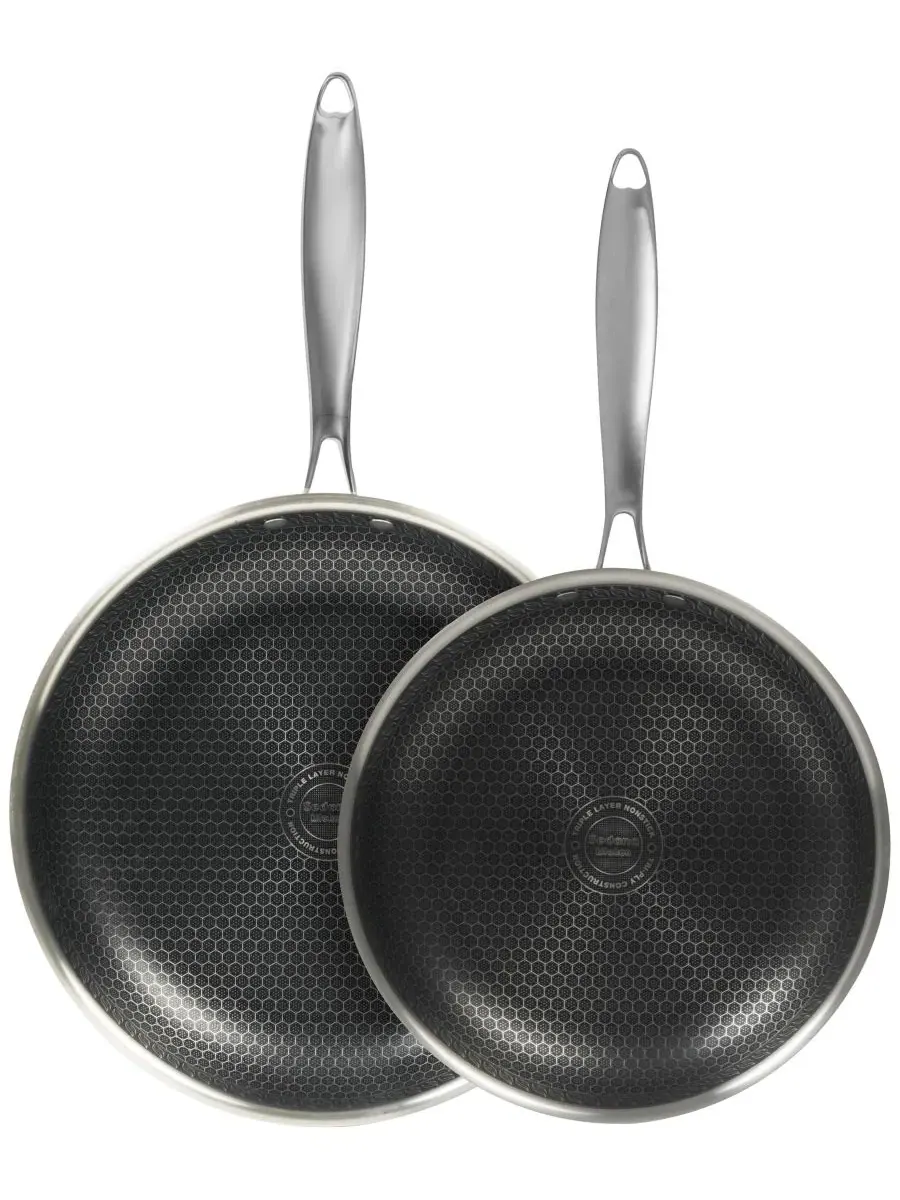 Набор из 2 сковородок Glidesteel из нержавеющей стали с антипригарным покрытием Sedona Kitchen — изображение 1 из 4