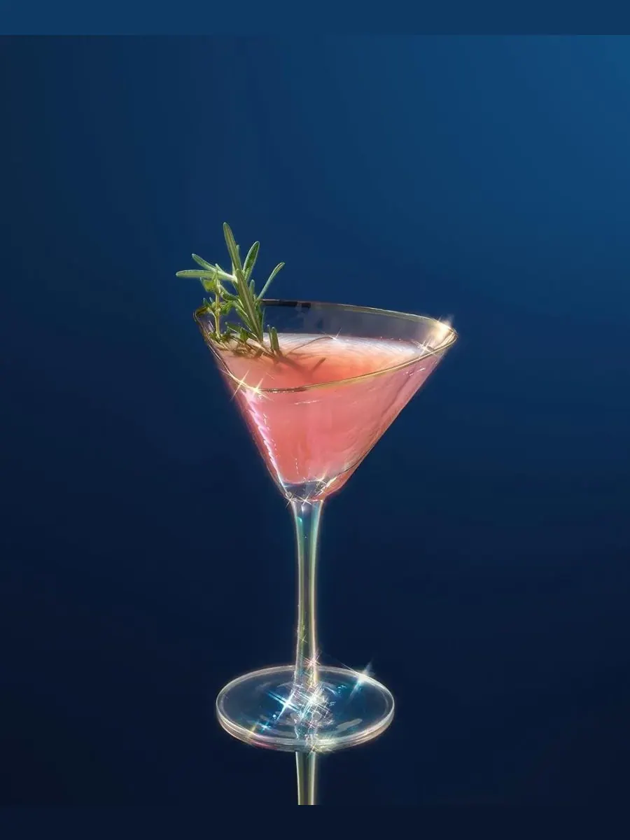 Классические бокалы для мартини с чеканкой, набор из 2 штук The Wine Savant, переливающийся — изображение 2 из 6, радужный