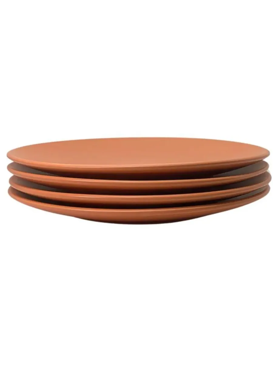 Набор из 4 керамических тарелок для салата Contour Zulay Kitchen, терракотовый — изображение 1 из 9