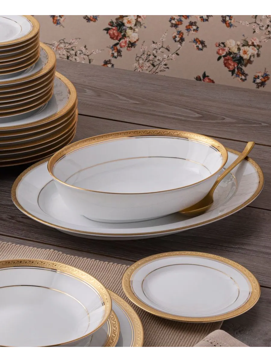 Noritake Овальное блюдо Crestwood Gold — изображение 4 из 6, золото
