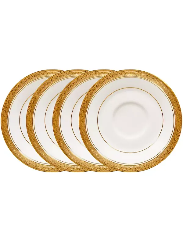 Набор из 4 блюдец Crestwood Gold, сервиз на 4 персоны Noritake