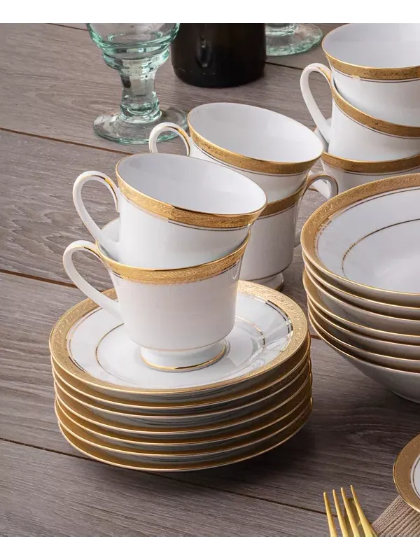 Набор из 4 блюдец Crestwood Gold, сервиз на 4 персоны Noritake — изображение 4 из 4, белый