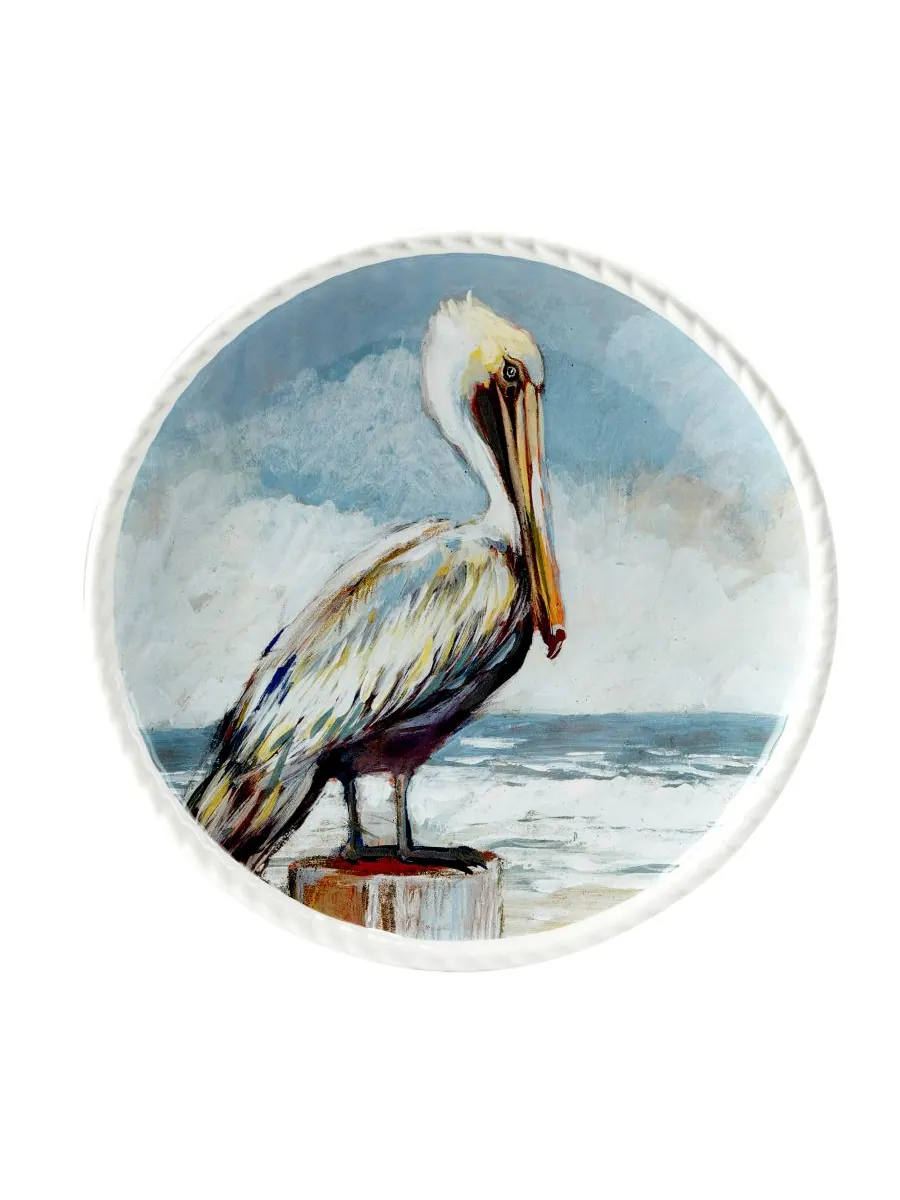 Набор из 4 салатных тарелок Shorebirds Certified International — изображение 4 из 5, синий