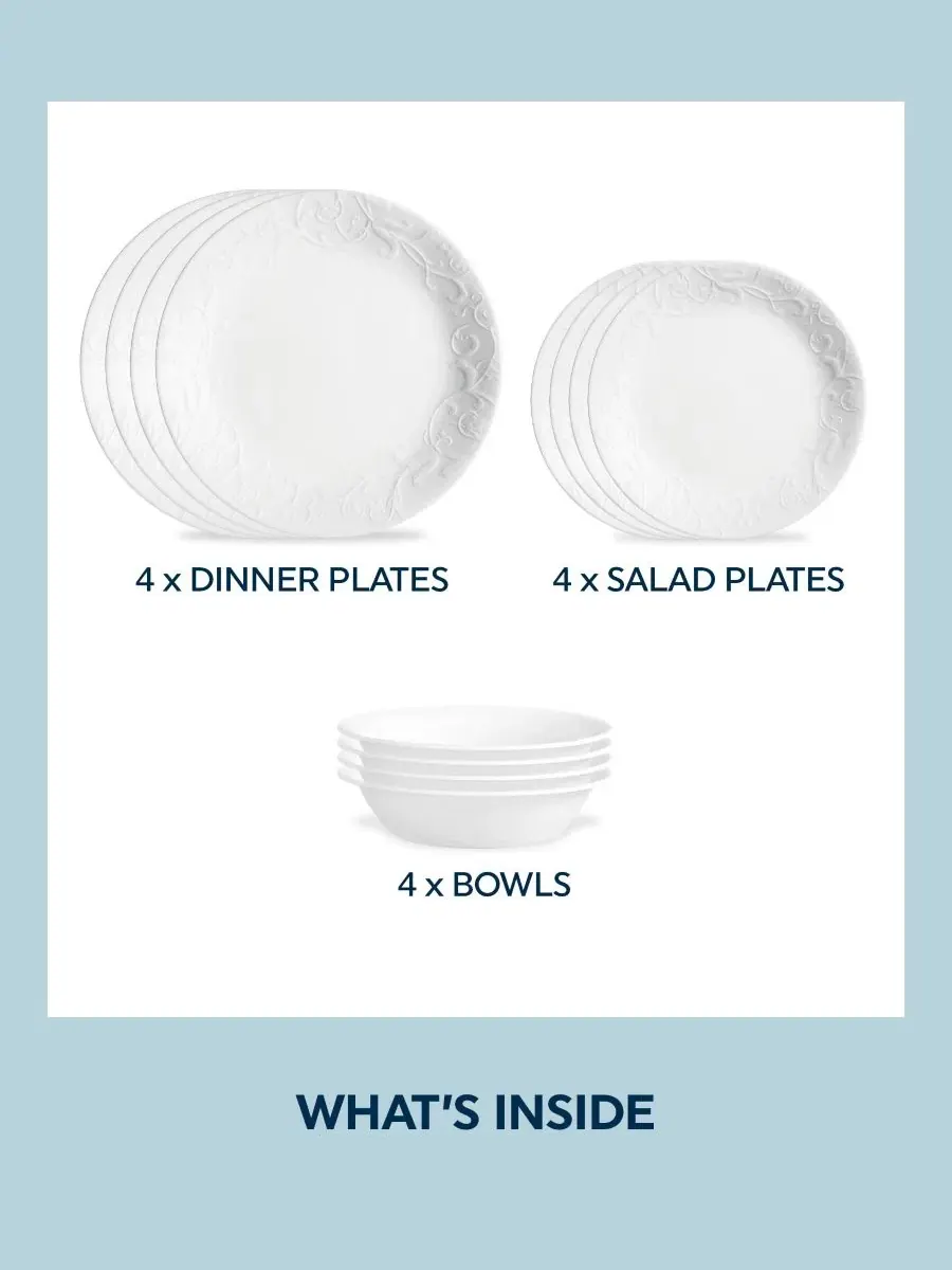 Сервиз обеденный на 12 предметов Corelle Bella Faenza — изображение 2 из 7, белый
