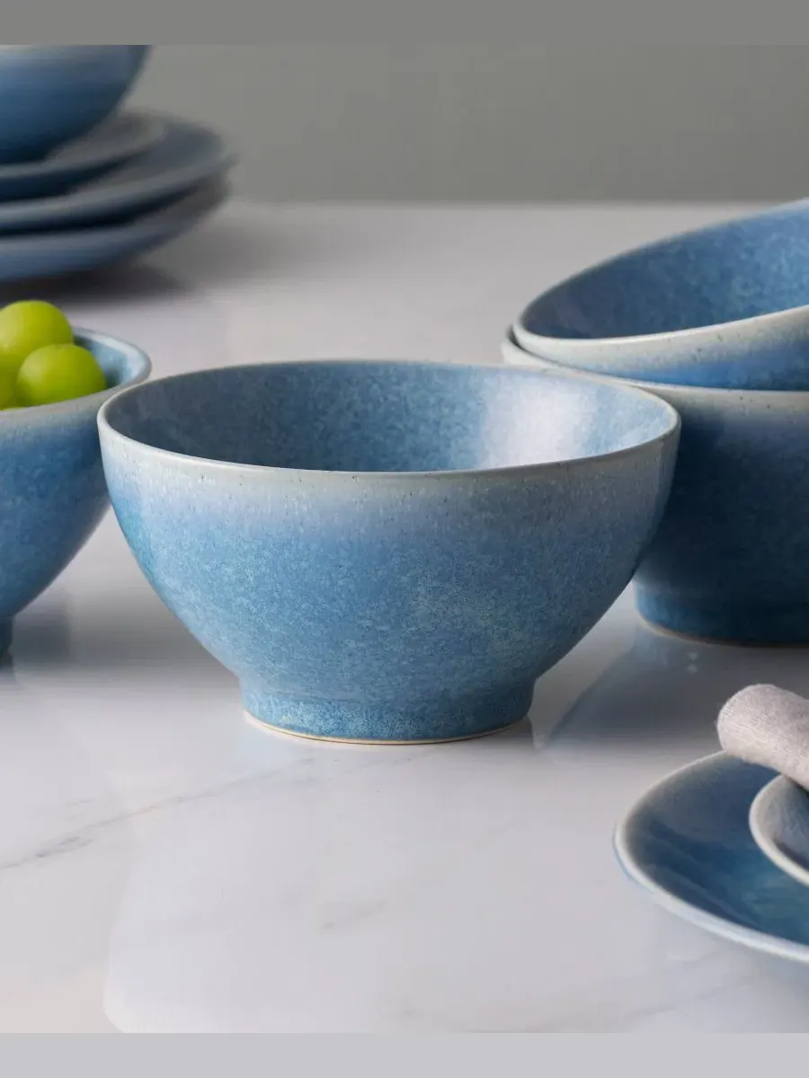 Набор из 4 рисовых мисок Colorwave Kiln Azure Noritake — изображение 5 из 5, синий