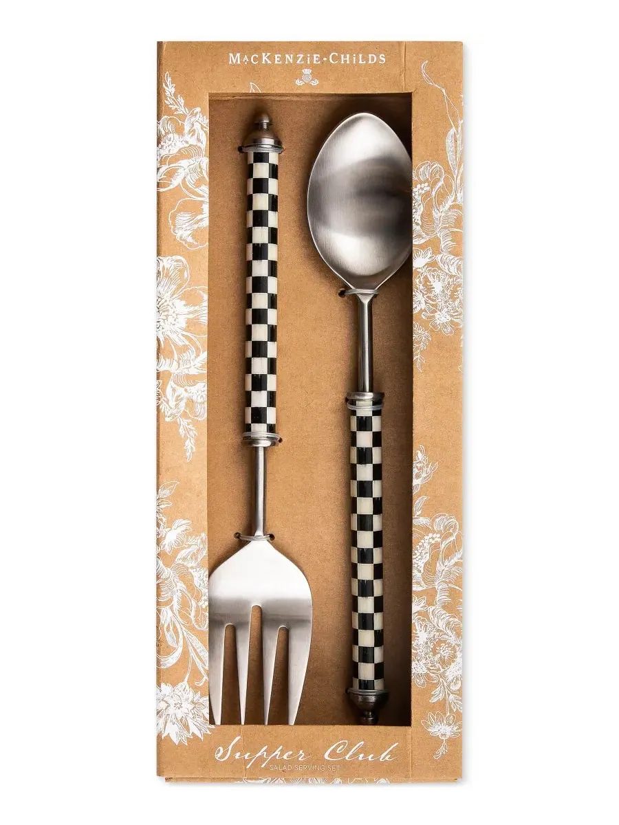 Набор для подачи салата Courtly Check Supper Club Mackenzie-Childs — изображение 2 из 3