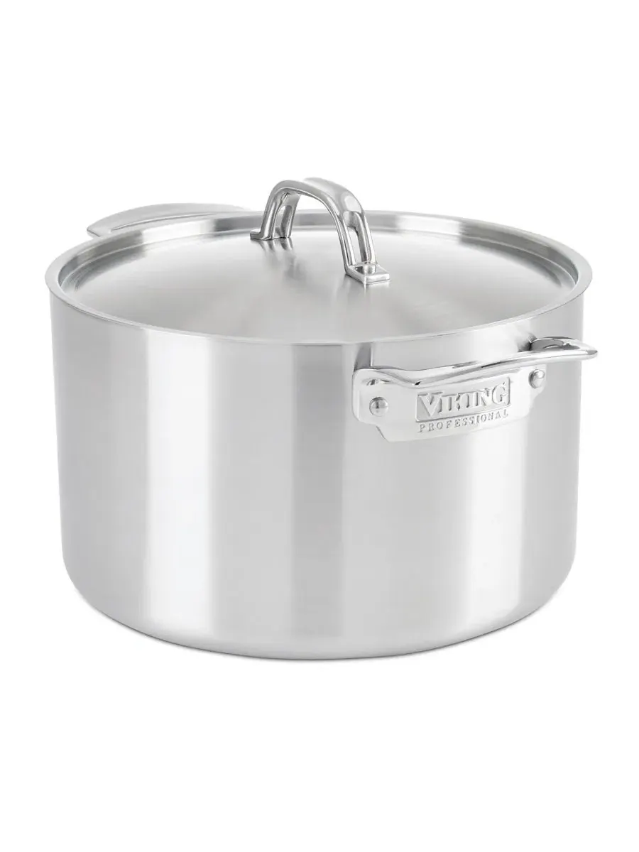 Кастрюля 8 QT Pro 5-Ply Viking, нержавеющая сталь — изображение 1 из 7