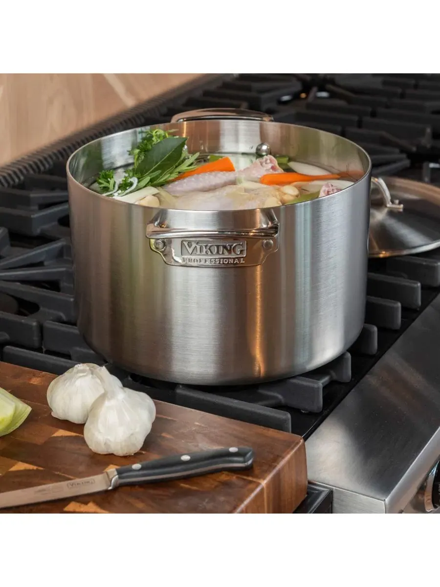 Кастрюля 8 QT Pro 5-Ply Viking, нержавеющая сталь — изображение 5 из 7