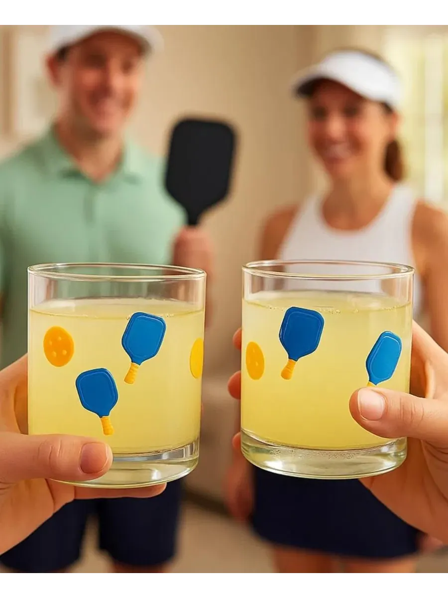 Набор из 2 стаканов с принтом Pickleball Paddle The Wine Savant — изображение 3 из 5, прозрачный