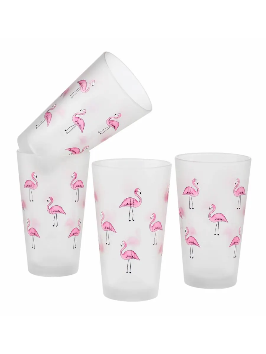 Набор из 4 пивных бокалов Flamingos объемом 16 унций Culver