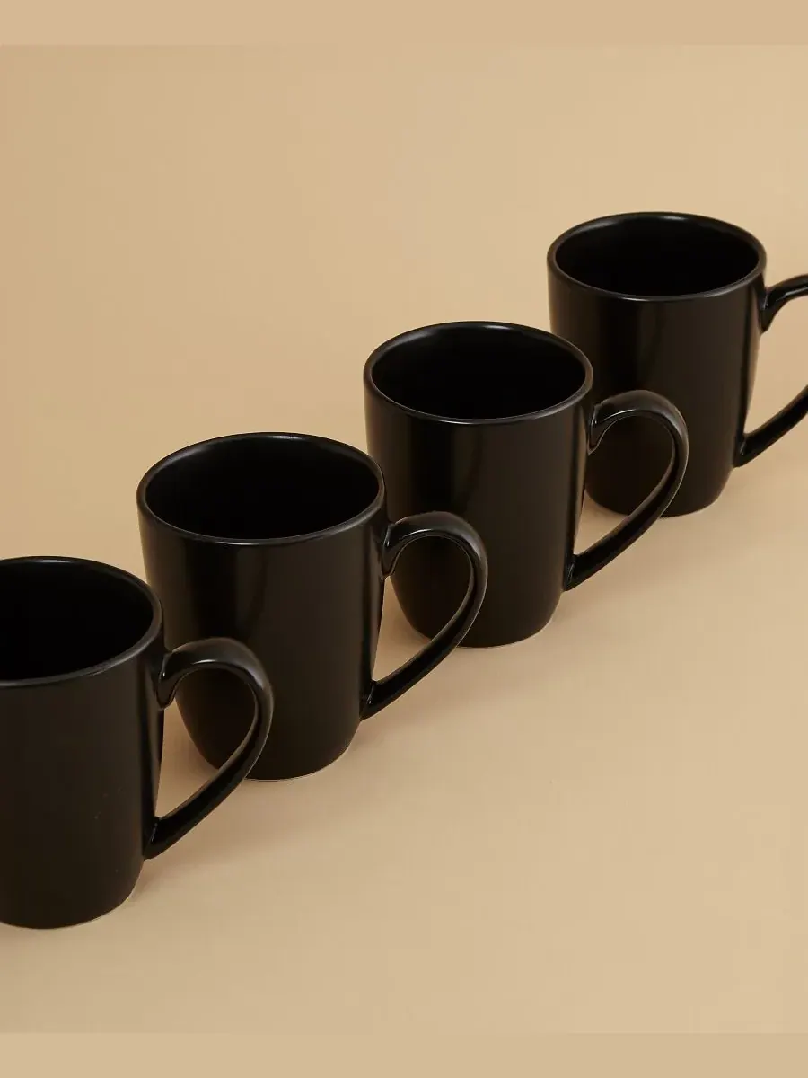 Набор из 4 кружек Essential Euro Ceramica — изображение 2 из 6, черный
