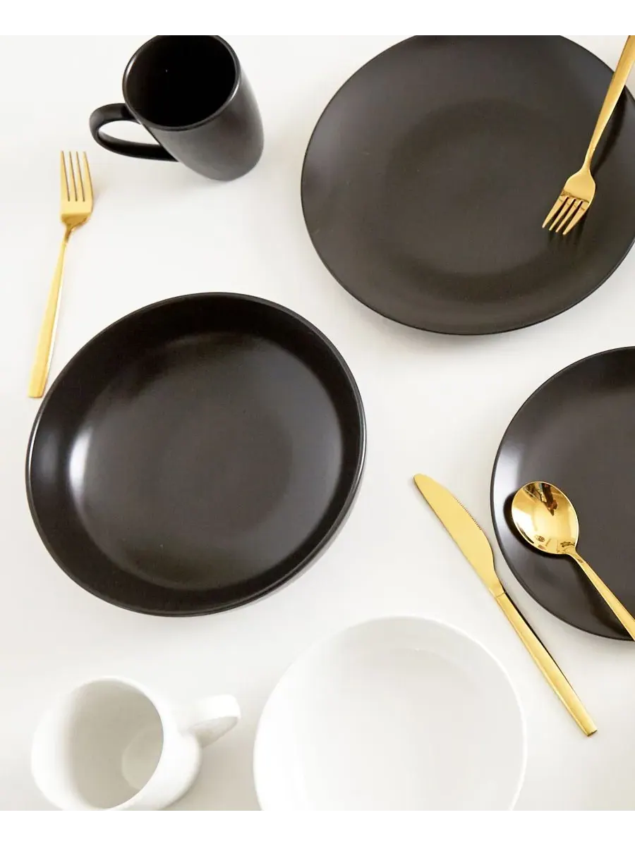 Набор из 4 кружек Essential Euro Ceramica — изображение 4 из 6, черный