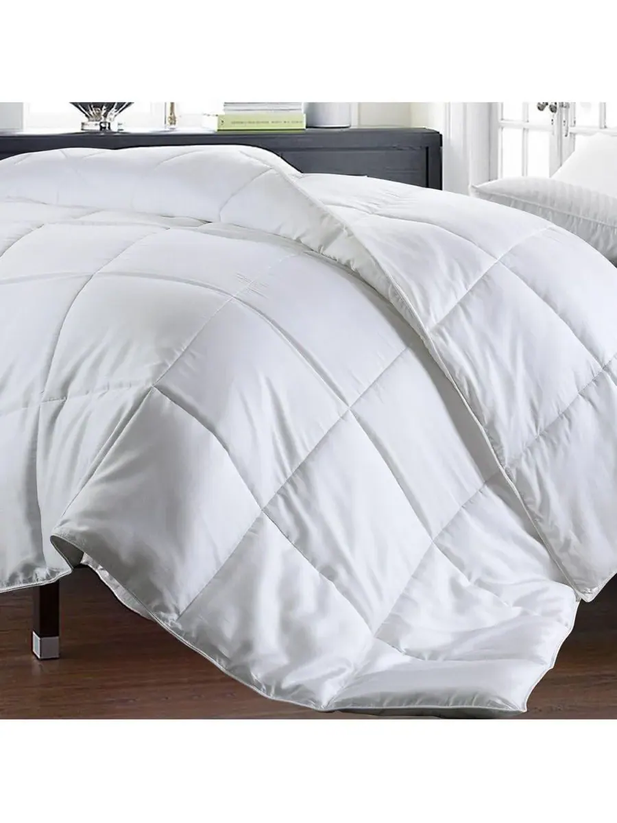 Лучшее охлаждающее вискозное одеяло из бамбука Egyptian Linens — изображение 3 из 3, белый