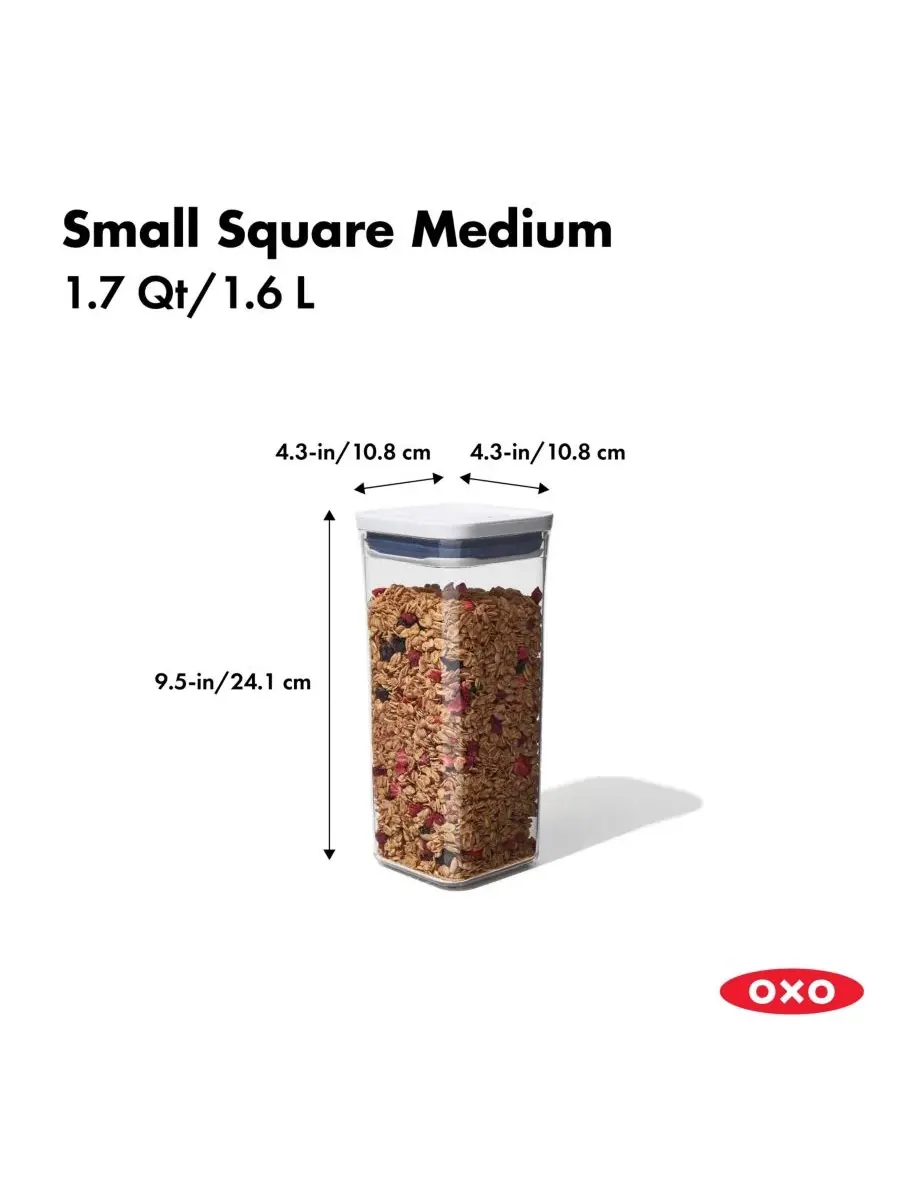 Контейнер для хранения продуктов Pop Small Square Medium Oxo — изображение 5 из 5, нет цвета
