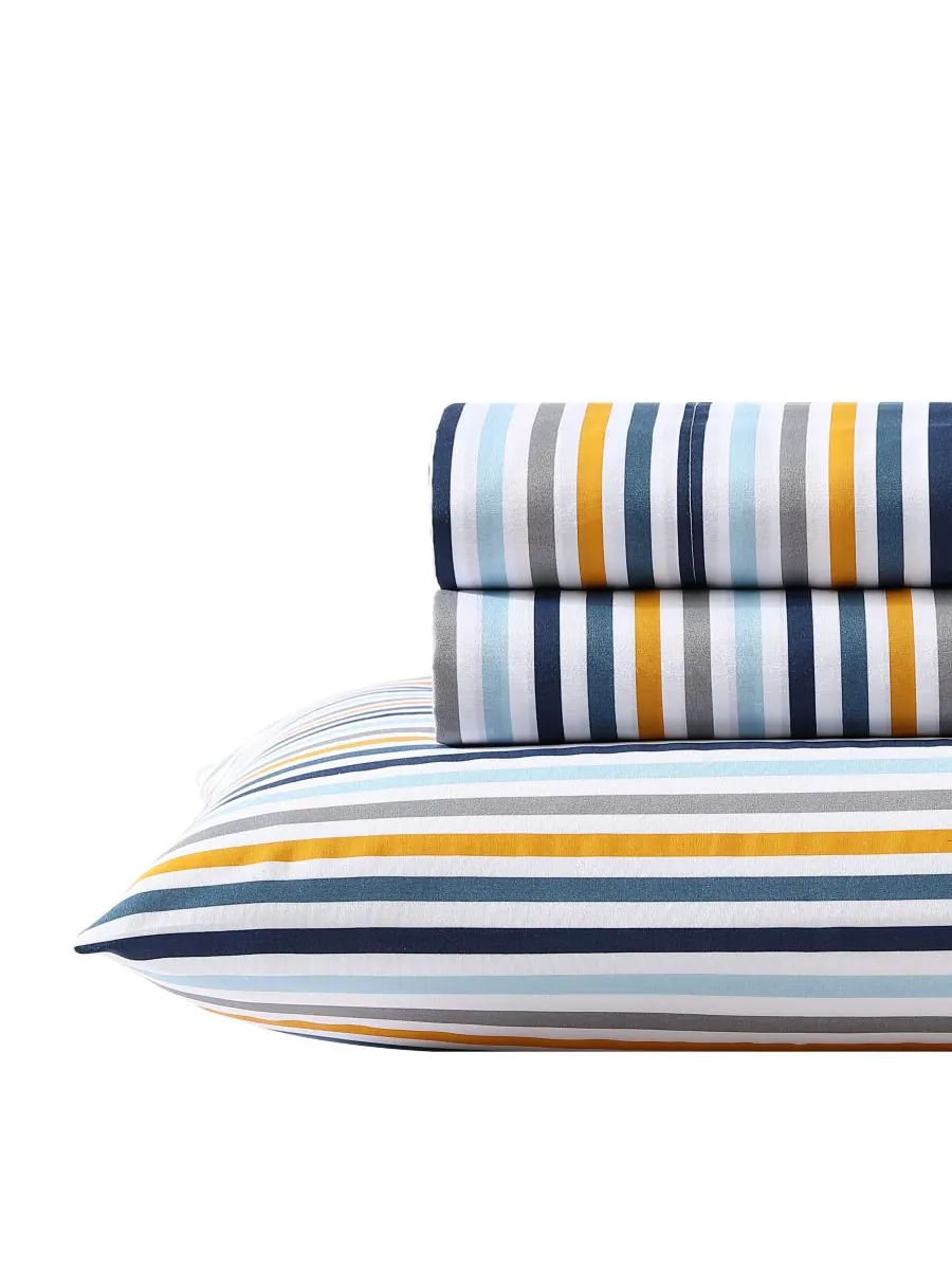 Комплект постельного белья из микрофибры, 3 предмета, размер Twin Eddie Bauer, Vivid Stripe