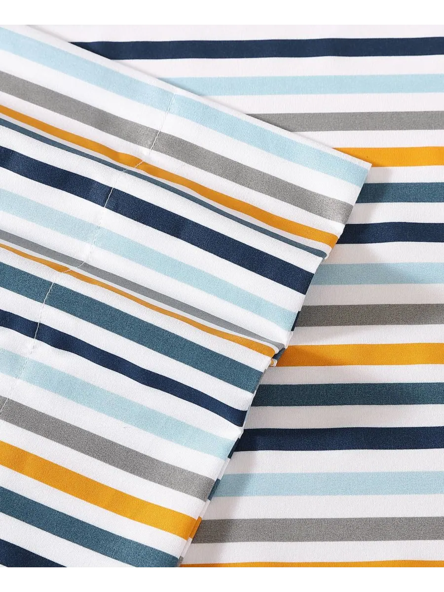 Комплект постельного белья из микрофибры, 3 предмета, размер Twin Eddie Bauer, Vivid Stripe — изображение 4 из 5