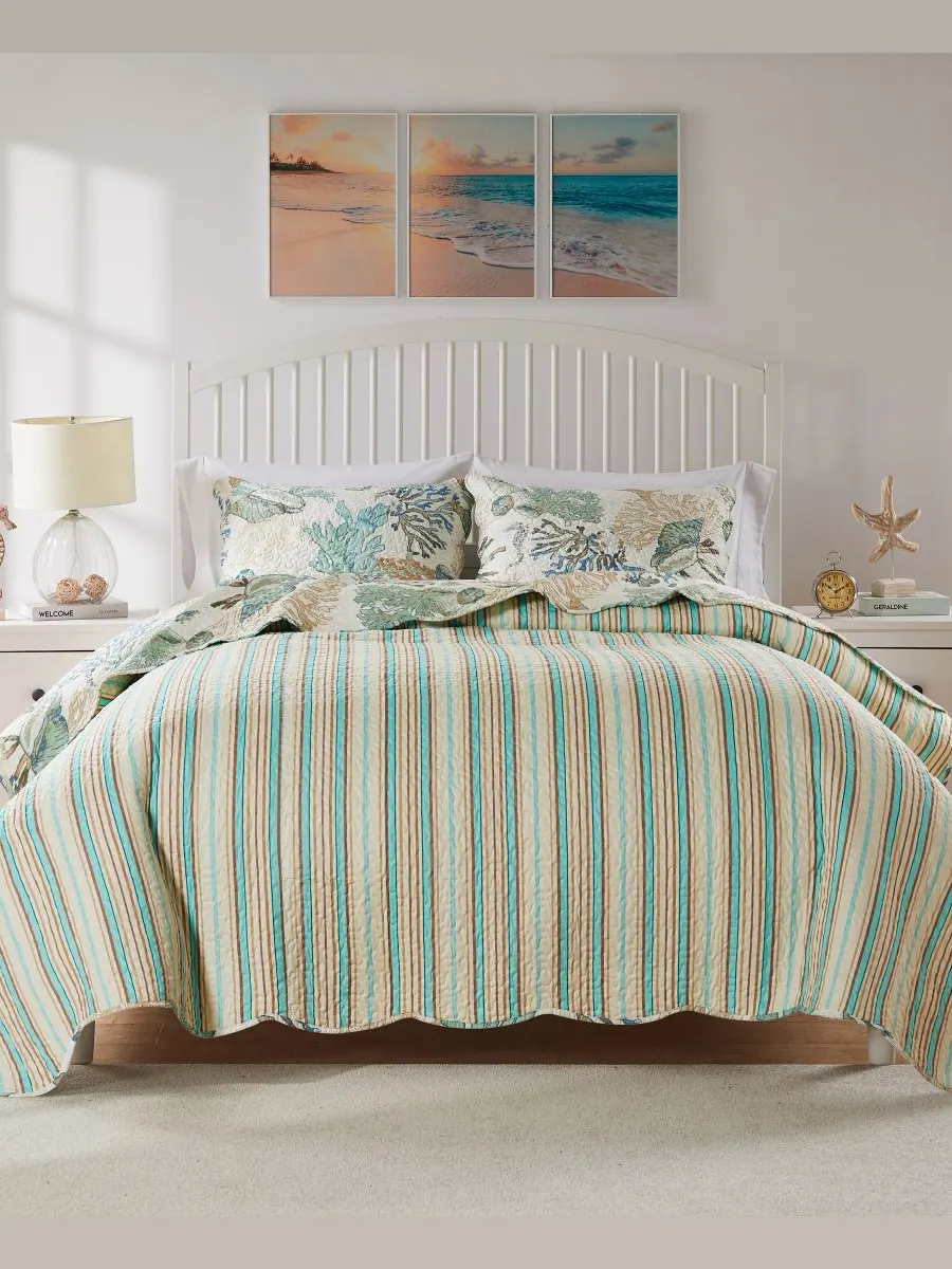 Комплект постельного белья Atlantis Jade, 2 предмета, размер Twin Greenland Home Fashions, Lt Pastel — изображение 3 из 4