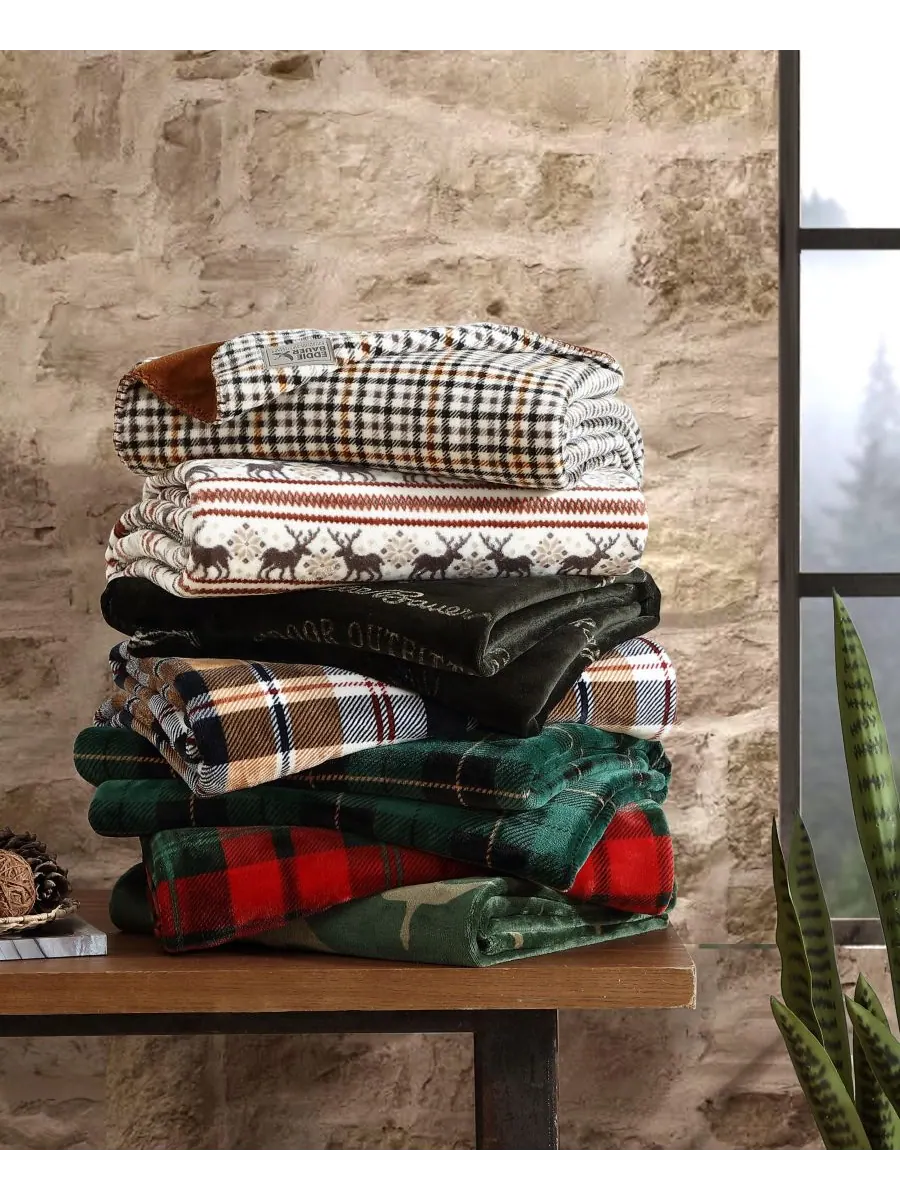 Плед из мягкой фланели с принтом, 70 x 60 дюймов Eddie Bauer, цвет kettle falls plaid — изображение 8 из 9