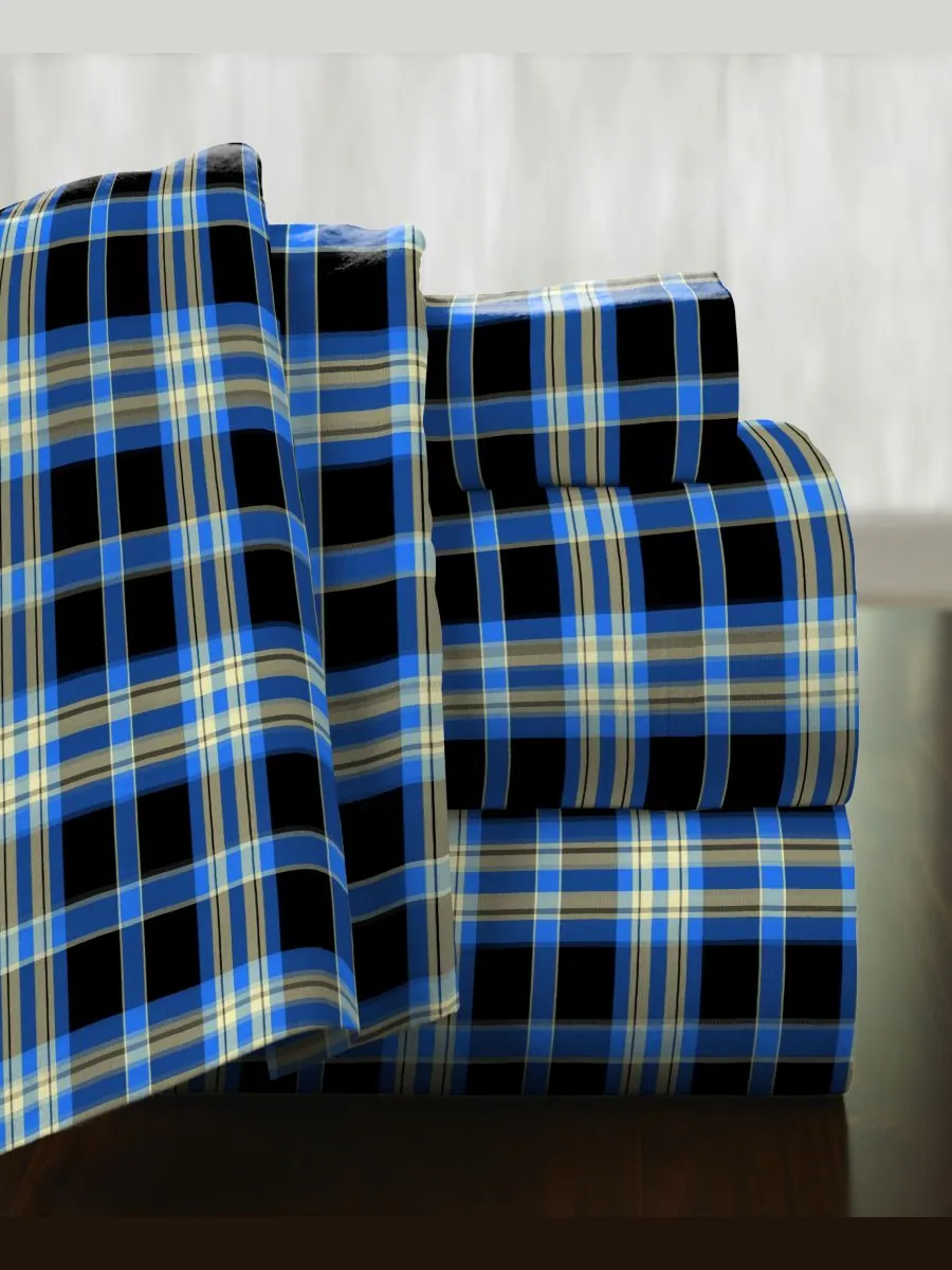 Комплект постельного белья Ashby Plaid из высококачественной хлопковой фланели, размер Full