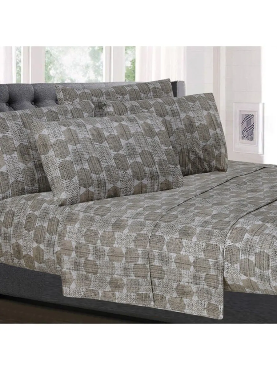 Комплект постельного белья из 6 предметов с принтом, размер King Sweet Home Collection, цвет monaco