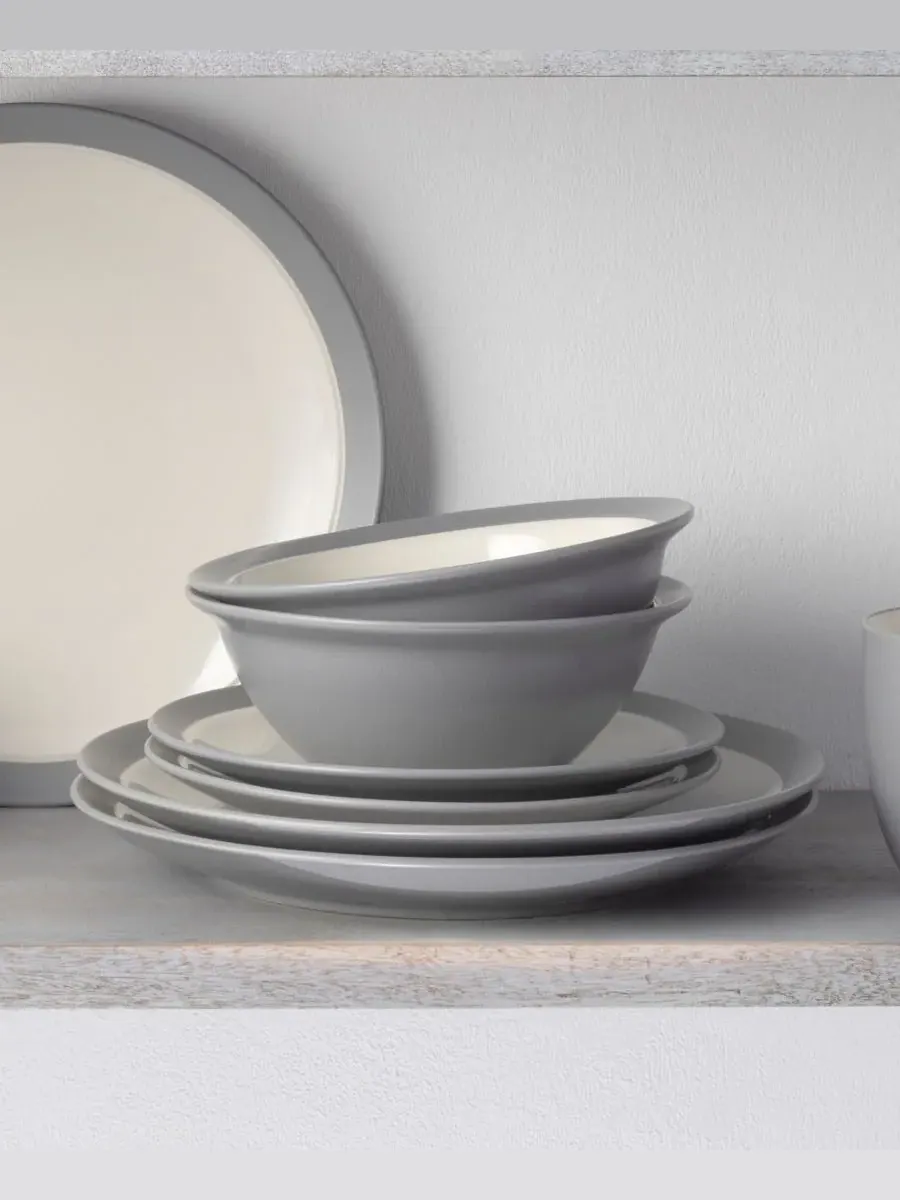 Набор посуды из 16 предметов Noritake Colorwave Curve — изображение 4 из 10, серый