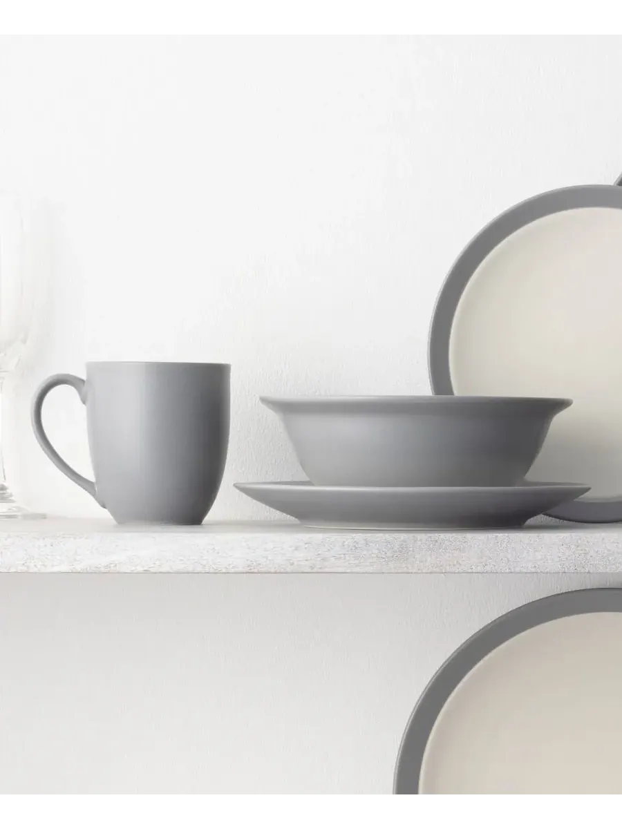 Набор посуды из 16 предметов Noritake Colorwave Curve — изображение 5 из 10, серый