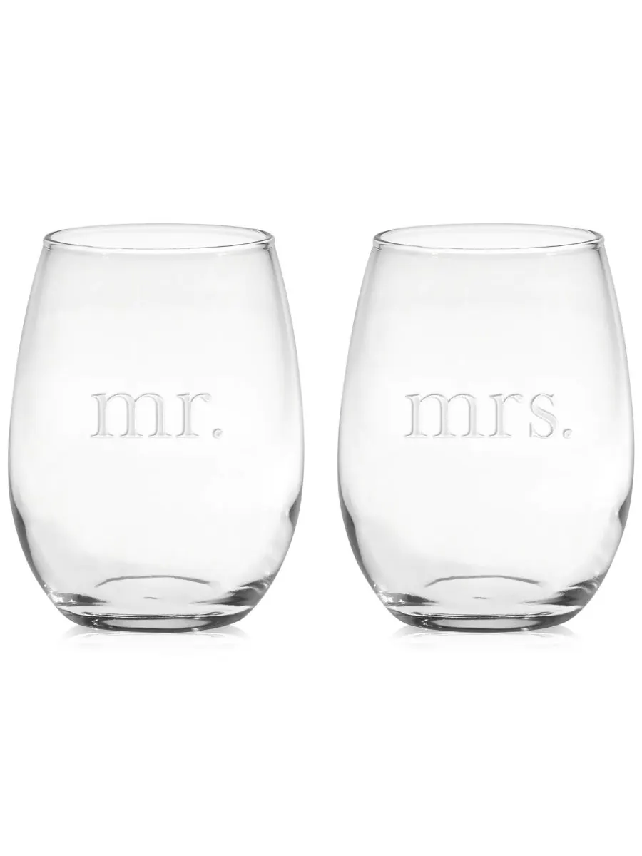 Набор из 2 бокалов для вина без ножки «Мистер и миссис» Culver, цвет mr-mrs