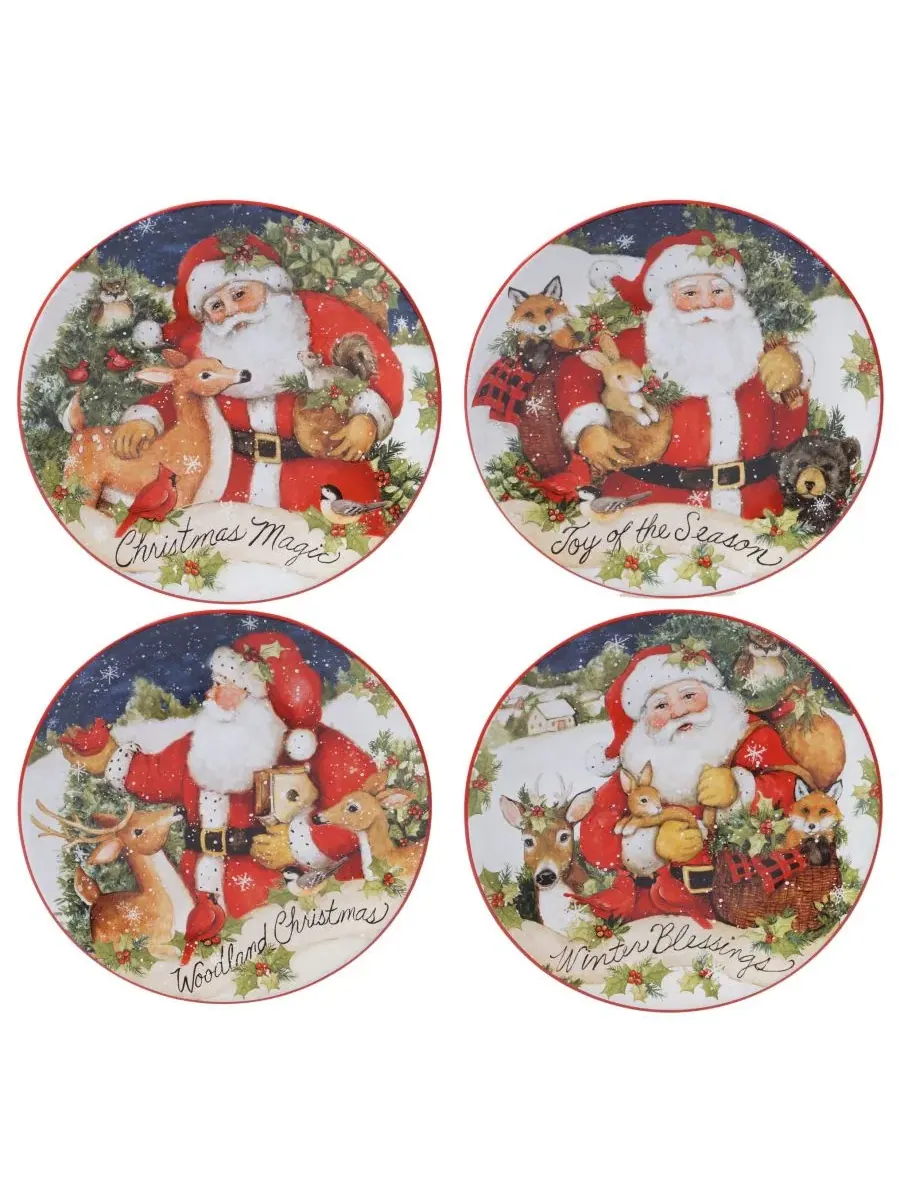 Набор тарелок для десерта Magic of Christmas Santa, 4 шт. Certified International, Open