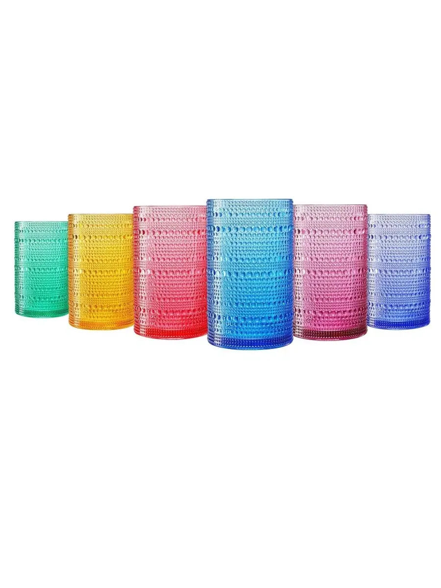 Набор стаканов хайбол Bright Hobnail, 6 шт The Wine Savant, Tropical Sorbet — изображение 3 из 4