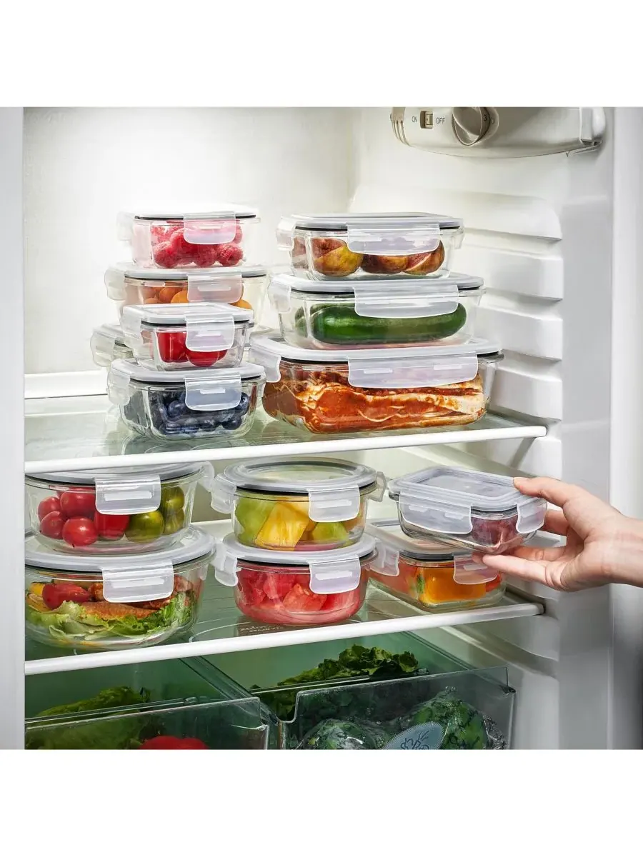 Стеклянные контейнеры для хранения продуктов с крышками - герметичные, подходят для микроволновой — изображение 7 из 7